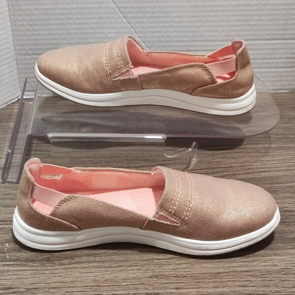 Clarks Cloudsteppers Loafers Size 6 Metallic Rosegold Flat Casual Comfort Shoes - Picture 2 of 12